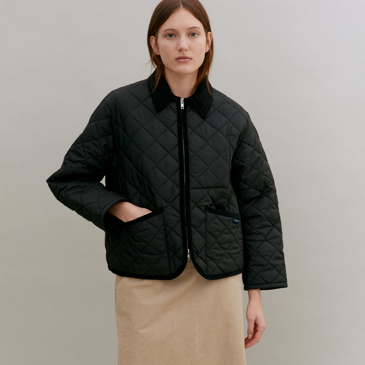 美品 BALMAN ラムレザー キルティングジャケット ヴィンテージ 黒 M相当 LAVENHAM（ラベンハム）｜Teynham Womens / テイナム ウィメンズ
