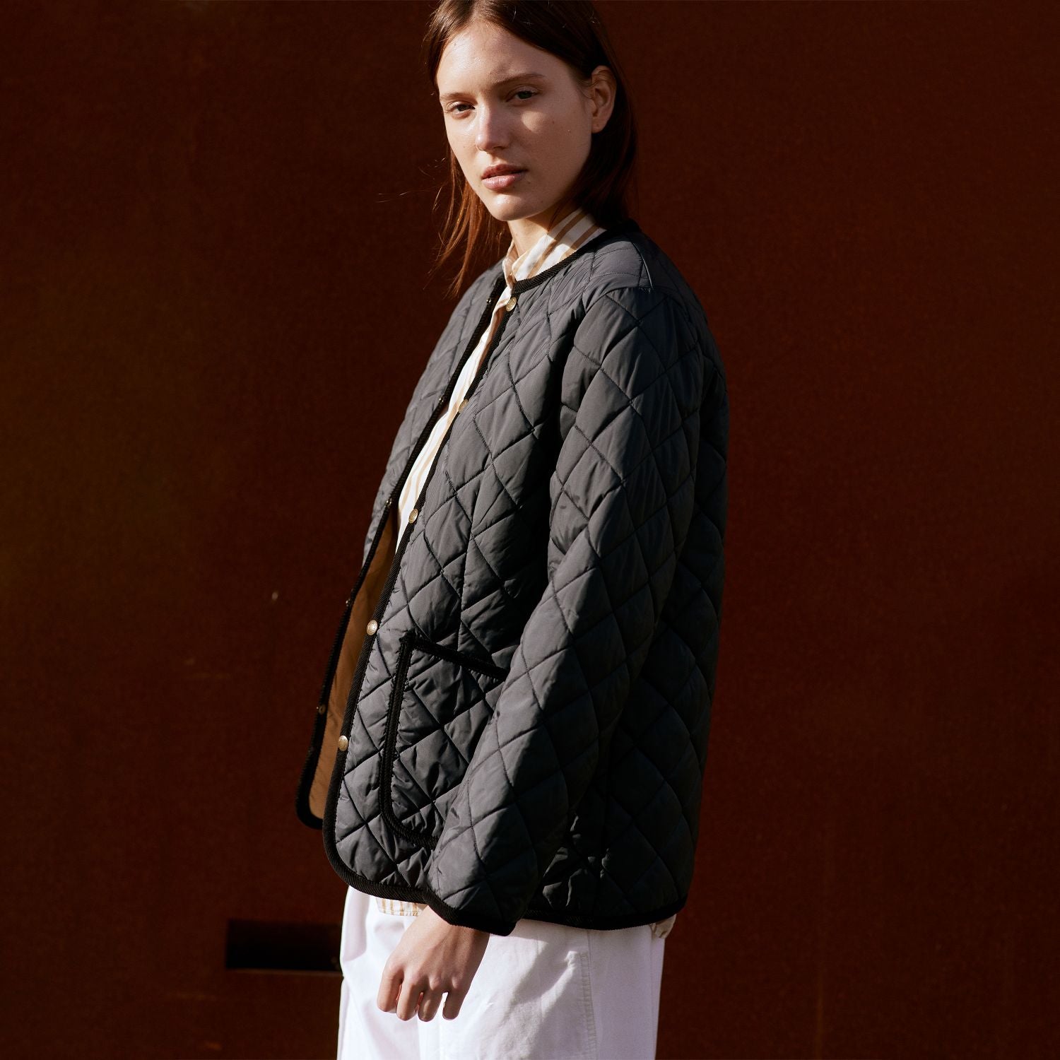 コントラストキルティングデニムジャケット lanan Contrast Cornard Jacket Womens / コントラスト コナード ジャケット