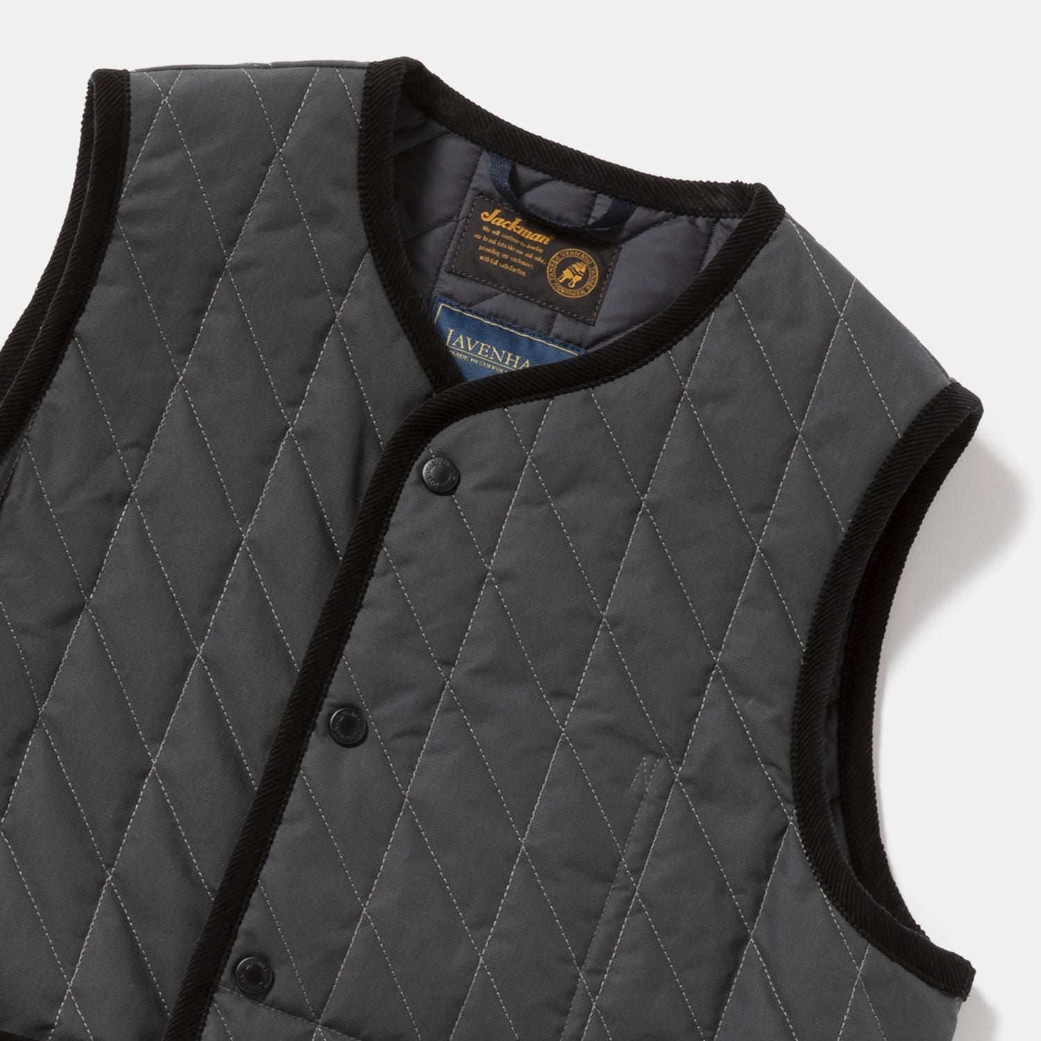 Jackman X Lavenham Bound Pocket Collarless Gilet Mens / ジャック