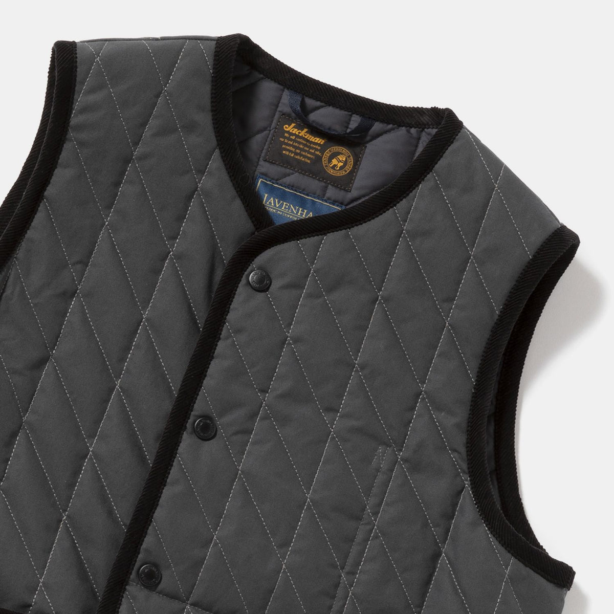 Jackman X Lavenham Bound Pocket Collarless Gilet Mens / ジャック 