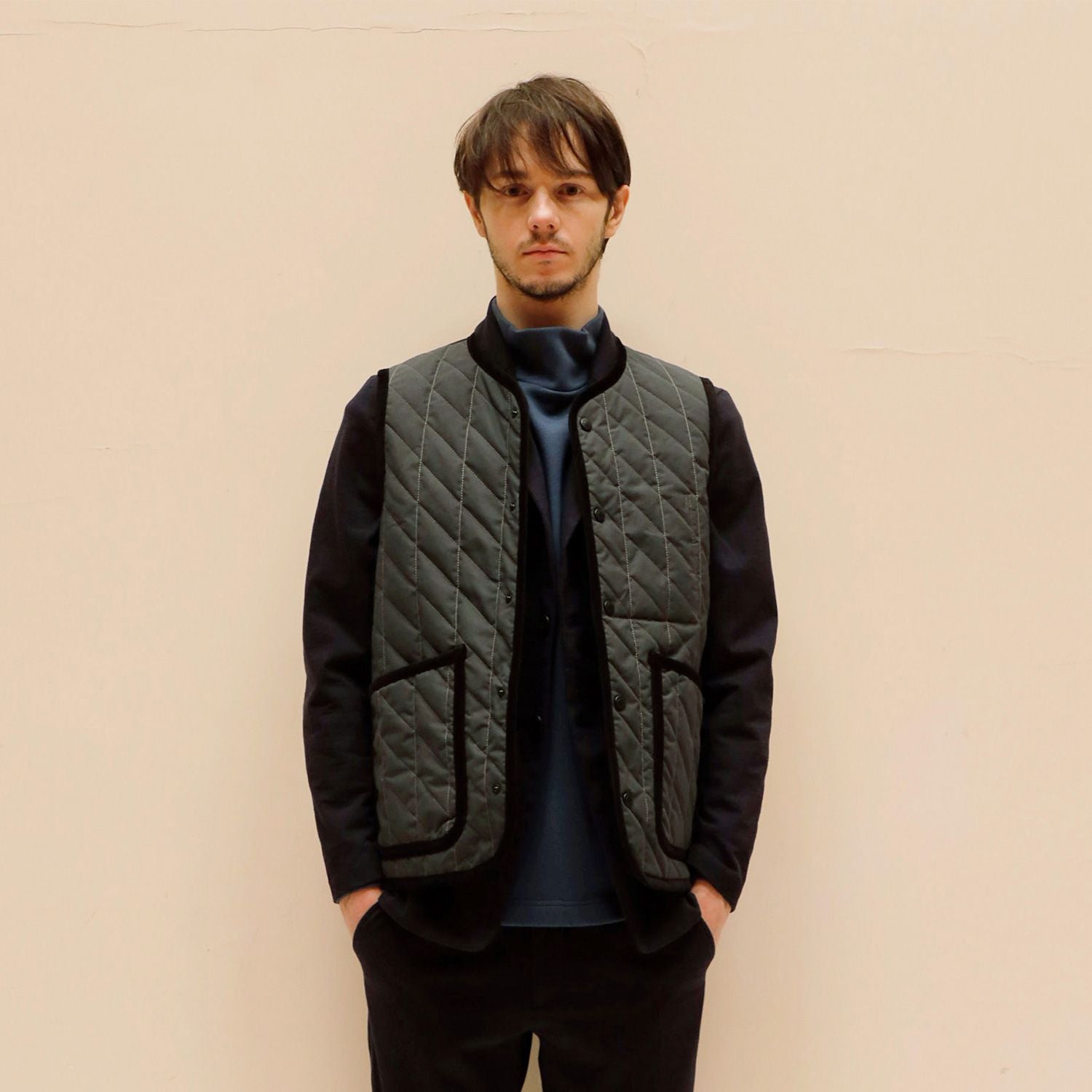 Jackman X Lavenham Bound Pocket Collarless Gilet Mens / ジャック